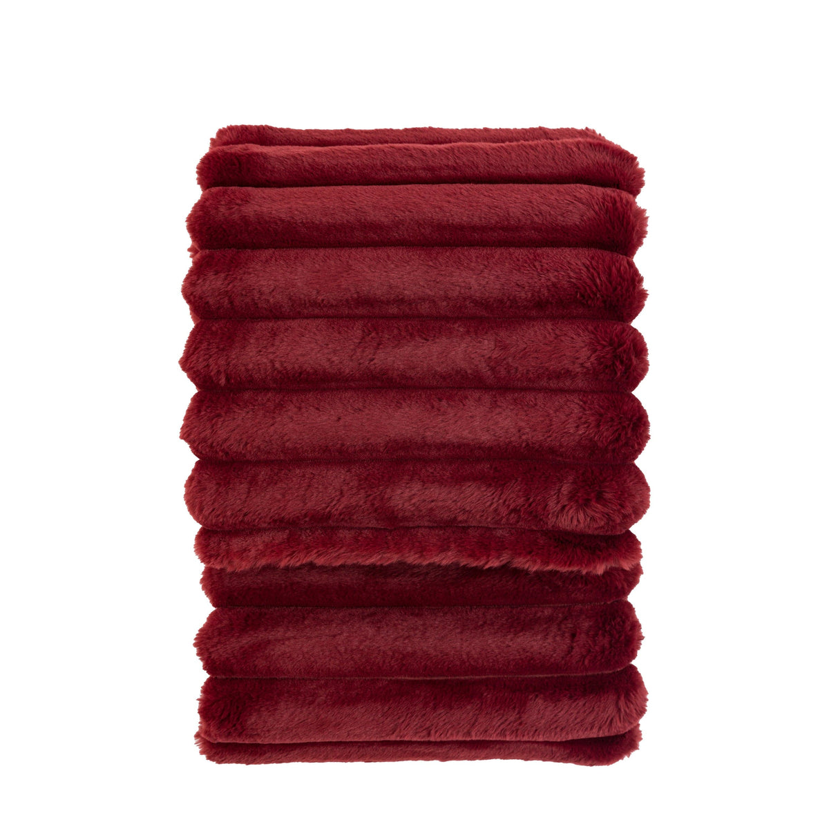 Bodhi Accessories Ribbed Faux Fur Throw Mulberry House of Isabella UK