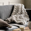 Bodhi Accessories Ribbed Faux Fur Throw Natural House of Isabella UK