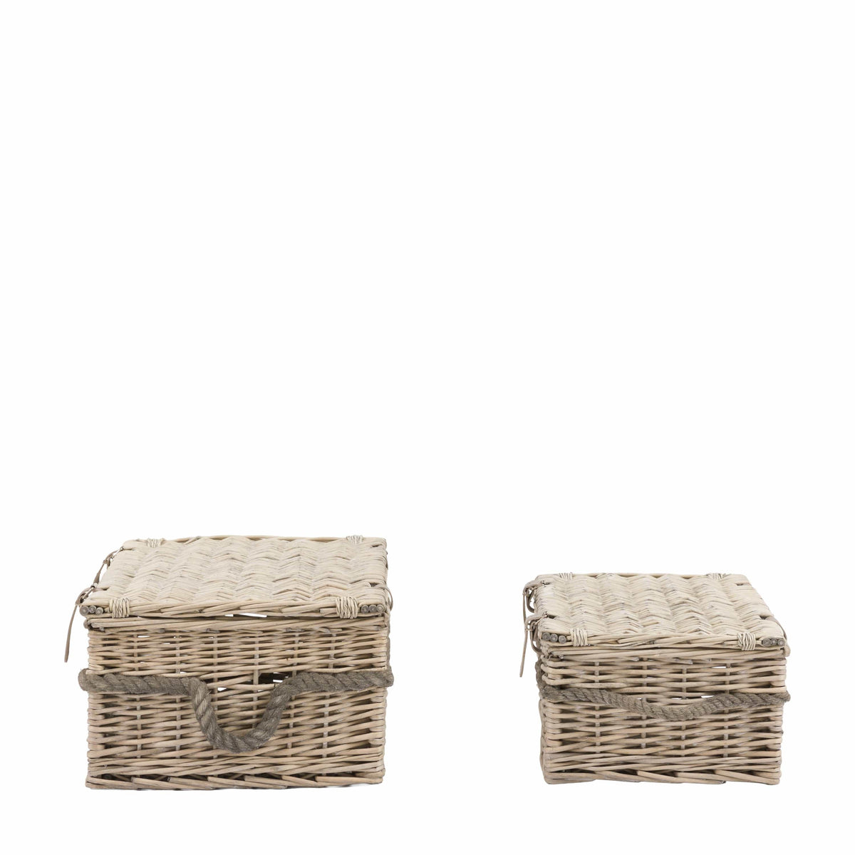 Bodhi Accessories Rivra Lidded Baskets Natural Set of 2 House of Isabella UK
