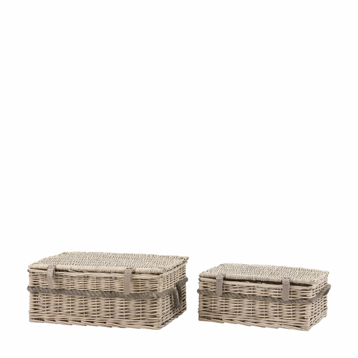 Bodhi Accessories Rivra Lidded Baskets Natural Set of 2 House of Isabella UK