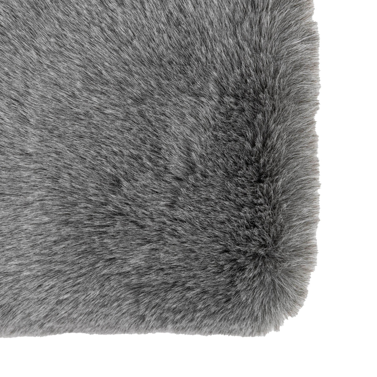 Bodhi Accessories Rosco Faux Fur Throw Smoke Grey Large House of Isabella UK