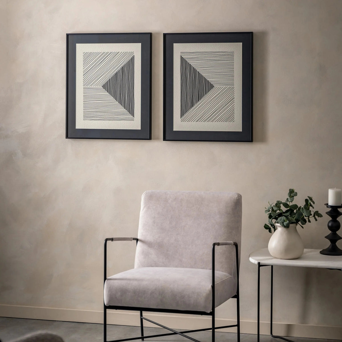 Bodhi Accessories Runway Line Drawing Framed Art Set of 2 House of Isabella UK