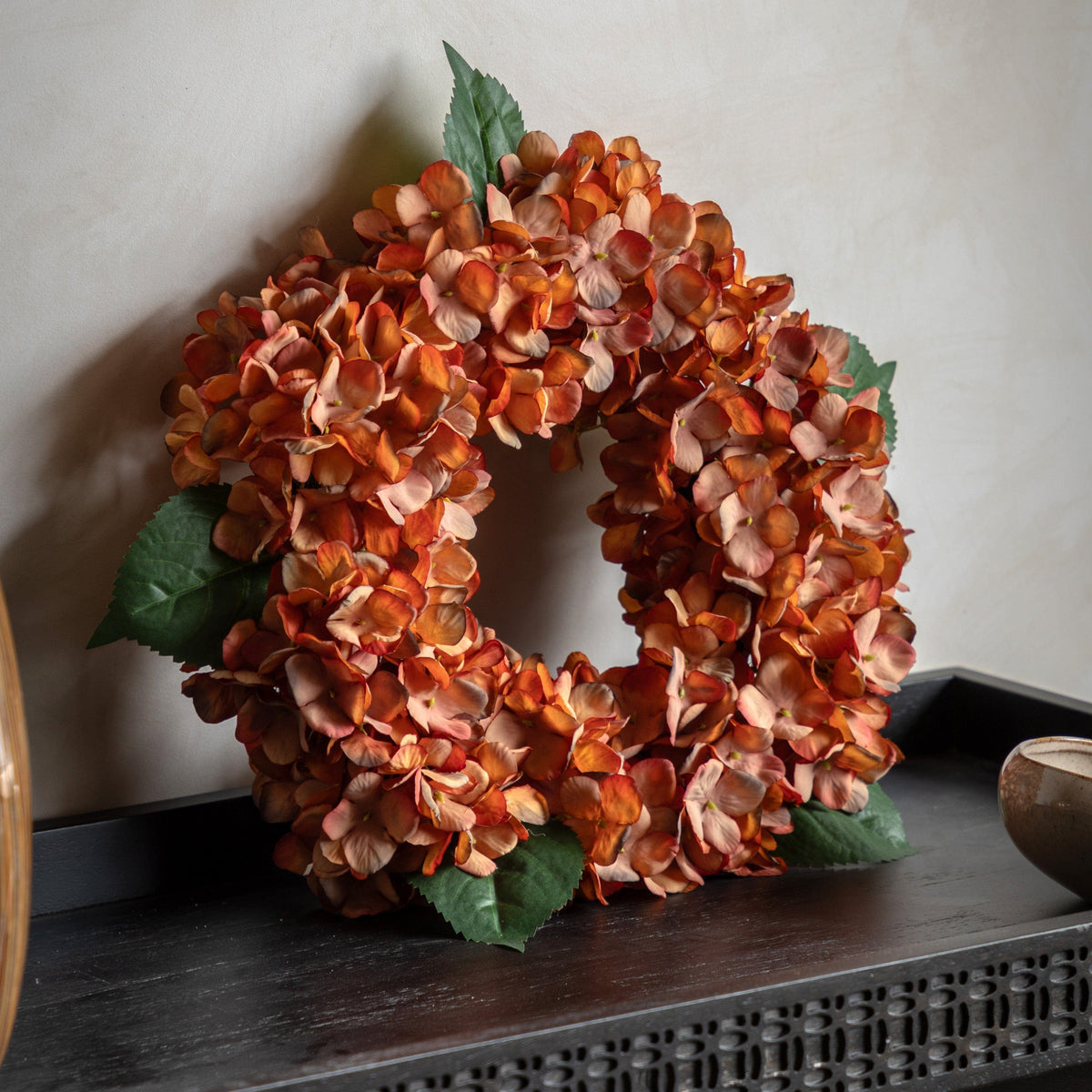 Bodhi Accessories Rust Hydrangea Wreath House of Isabella UK