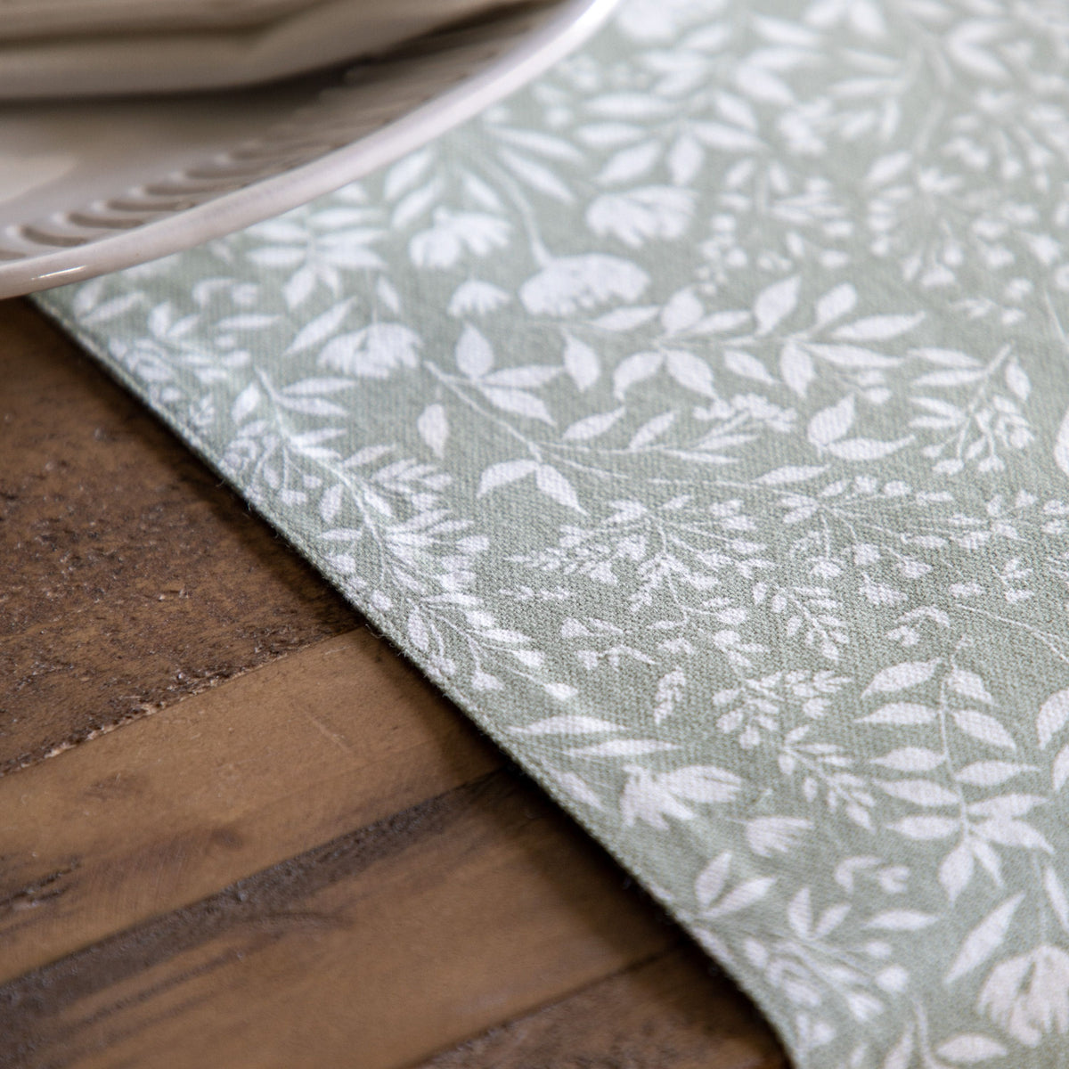Sage Floral Table Runner Small.