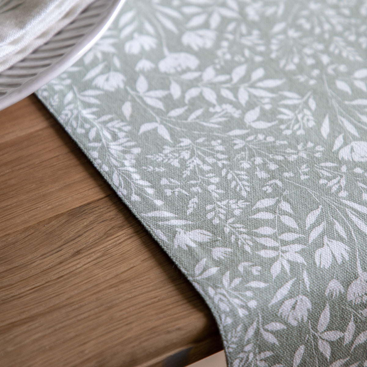 Sage Floral Table Runner Small.