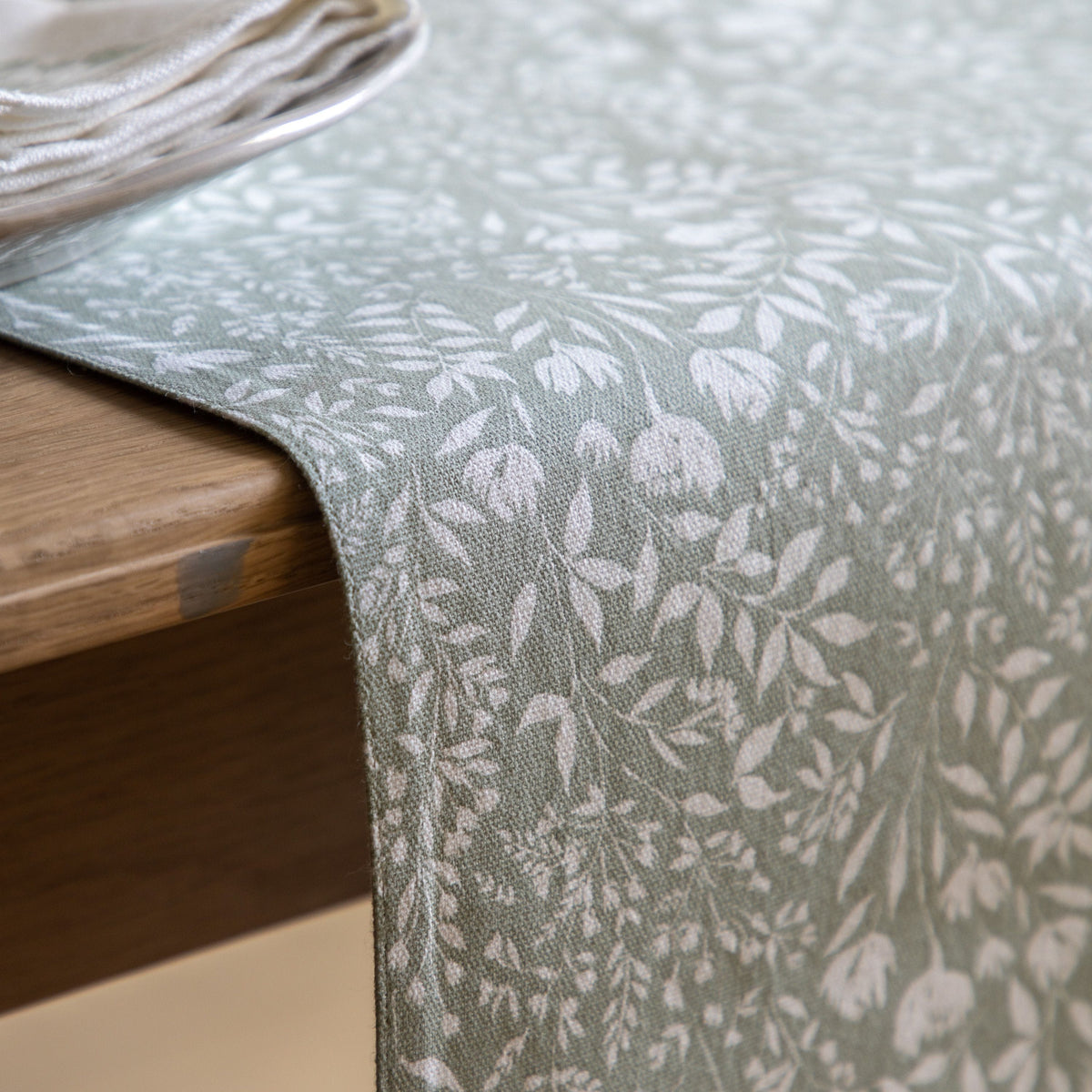 Sage Floral Table Runner Small.