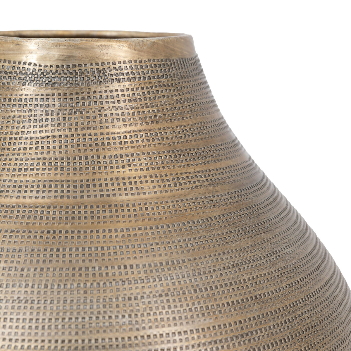 Bodhi Accessories Sahara Hammered Metal Vase Antique Brass Small House of Isabella UK