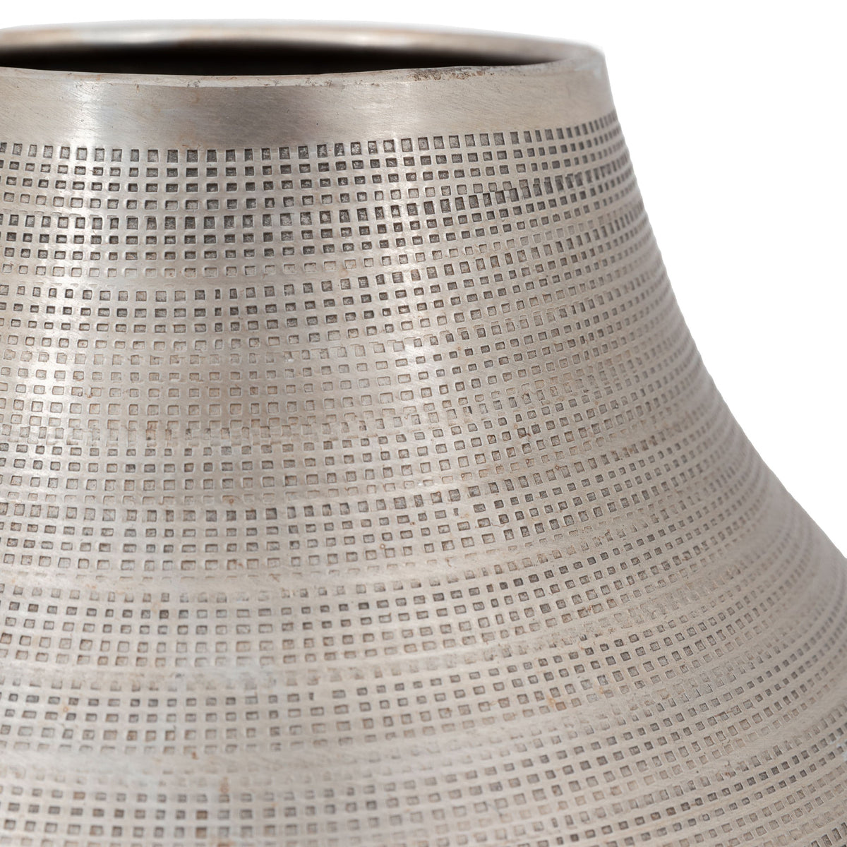 Bodhi Accessories Sahara Hammered Metal Vase Antique Silver Small House of Isabella UK