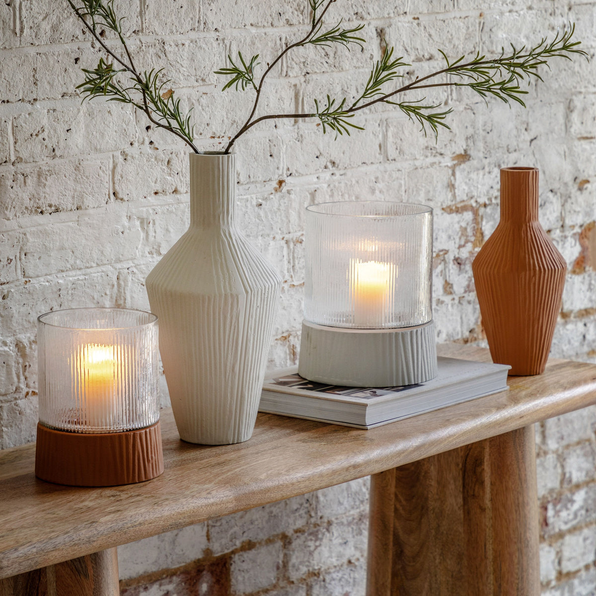 Bodhi Accessories Sahara Ribbed Cast Metal Vast Parchment House of Isabella UK