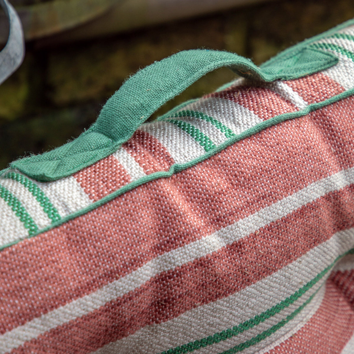 Bodhi Accessories Sina Stripe Woven Floor Cushion Green House of Isabella UK