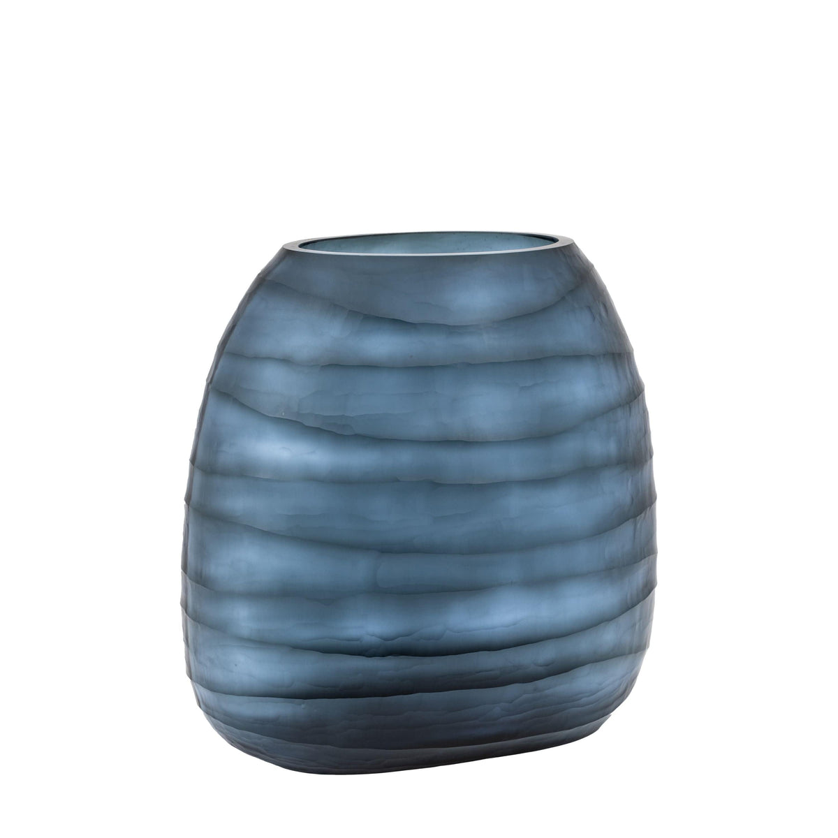 Sinto Handblown Carved Glass Vase Ink Large.