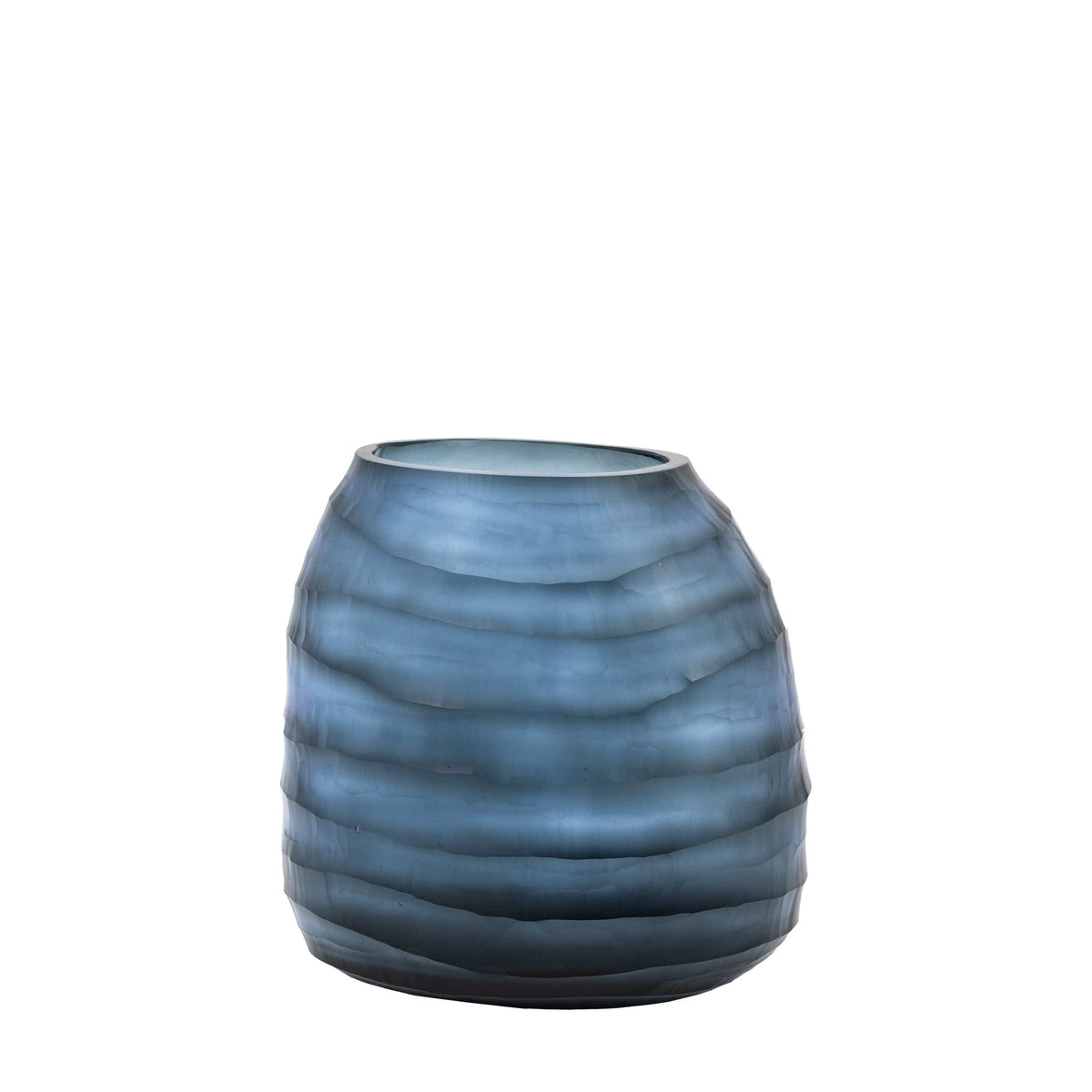 Bodhi Accessories Sinto Handblown Carved Glass Vase Ink Small House of Isabella UK