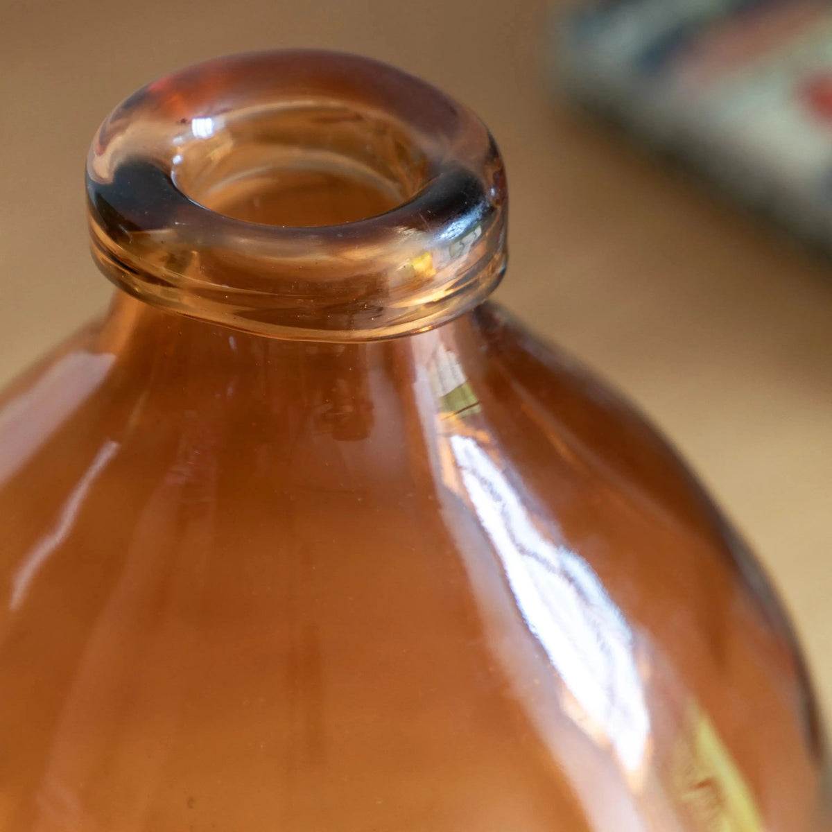 Bodhi Accessories Soria Handblown Glass Vase Amber House of Isabella UK