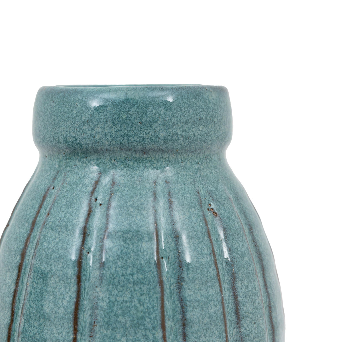 Bodhi Accessories Southwold Ribbed Ceramic Vase Teal Set of 2 House of Isabella UK