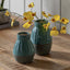 Bodhi Accessories Southwold Ribbed Ceramic Vase Teal Set of 2 House of Isabella UK
