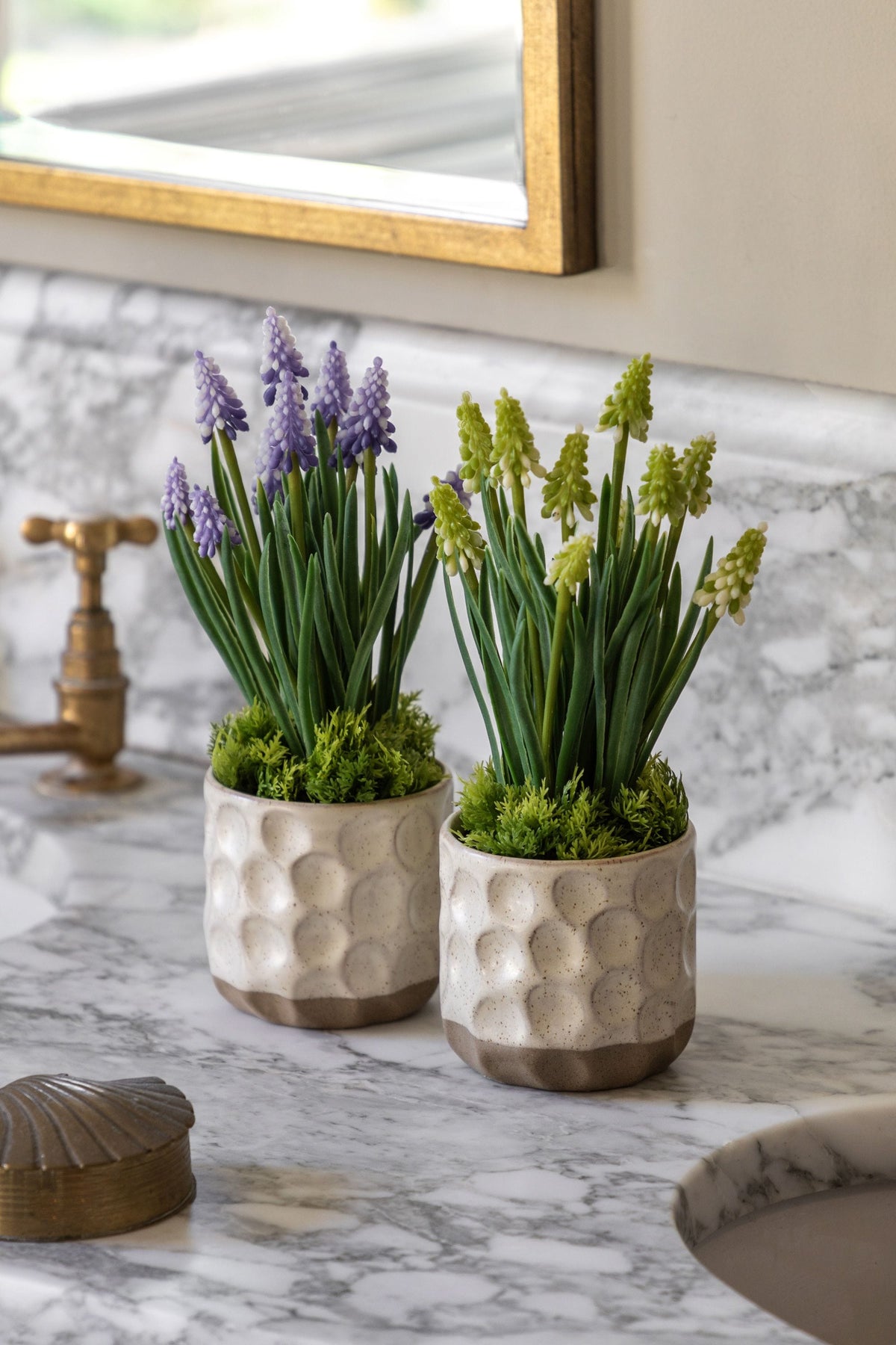 Bodhi Accessories Spring Hydrangea White in Ceramic Pots Set of 2 House of Isabella UK