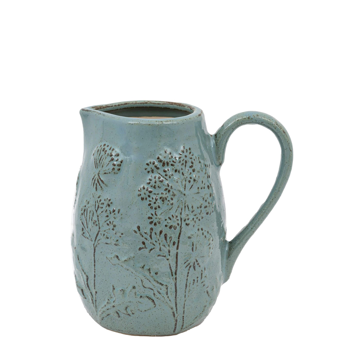 Bodhi Accessories Springs Embossed Ceramic Jug Duck Egg House of Isabella UK