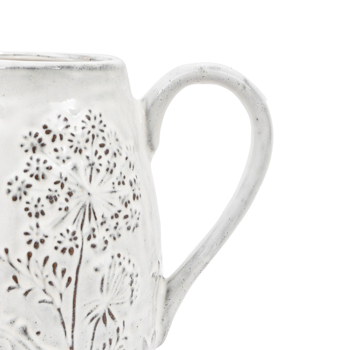 Bodhi Accessories Springs Embossed Ceramic Jug Stone House of Isabella UK