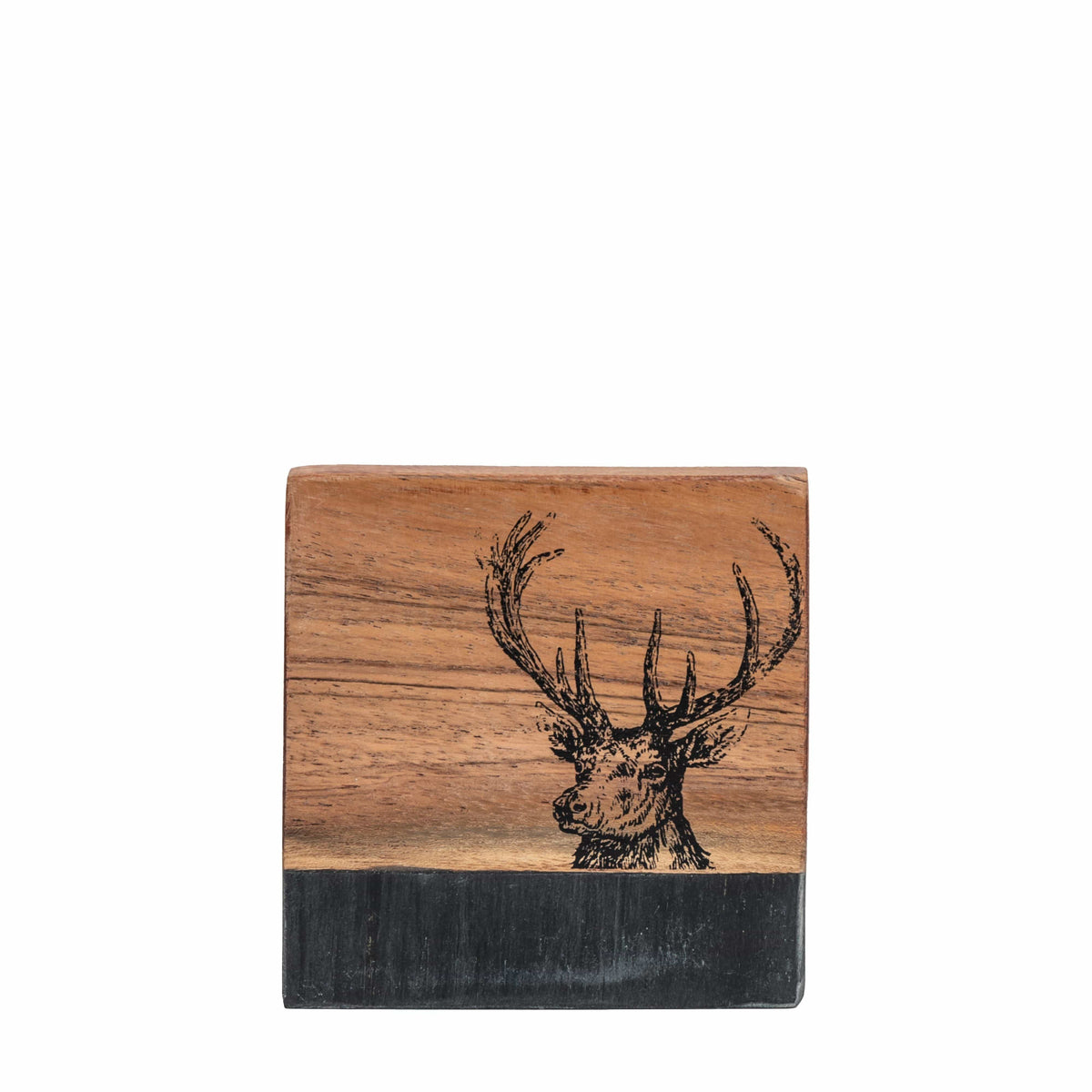 Stag Coasters Black Marble Set of 4.