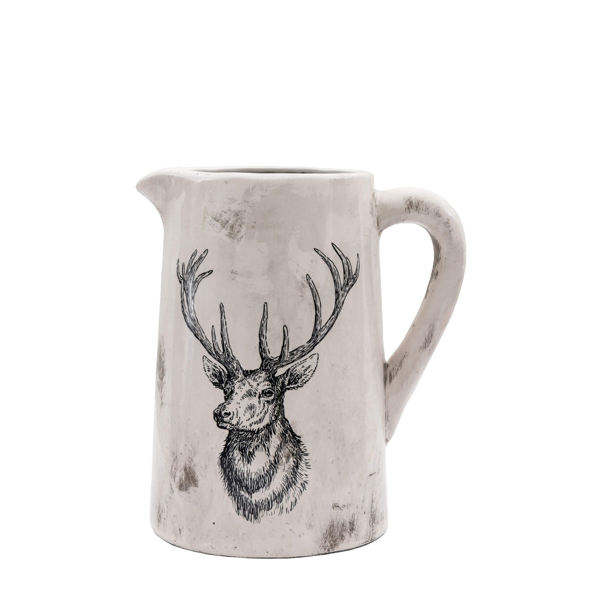 Stag Pitcher Vase Large Distressed.