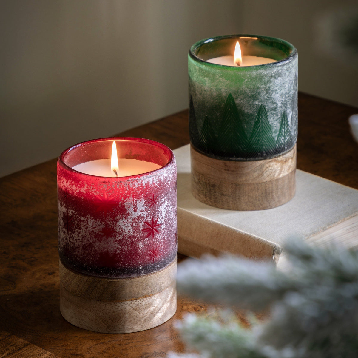 Bodhi Accessories Starry Glass Candle Jar Red House of Isabella UK