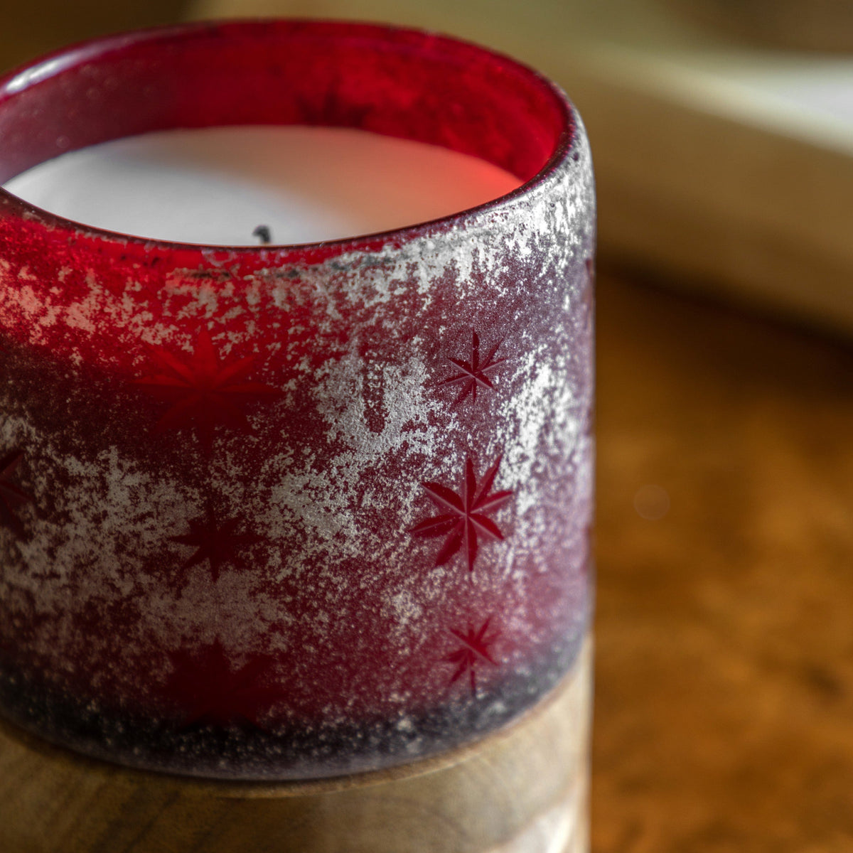 Bodhi Accessories Starry Glass Candle Jar Red House of Isabella UK