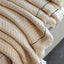 Bodhi Accessories Stitched Border Waffle Throw Cream House of Isabella UK