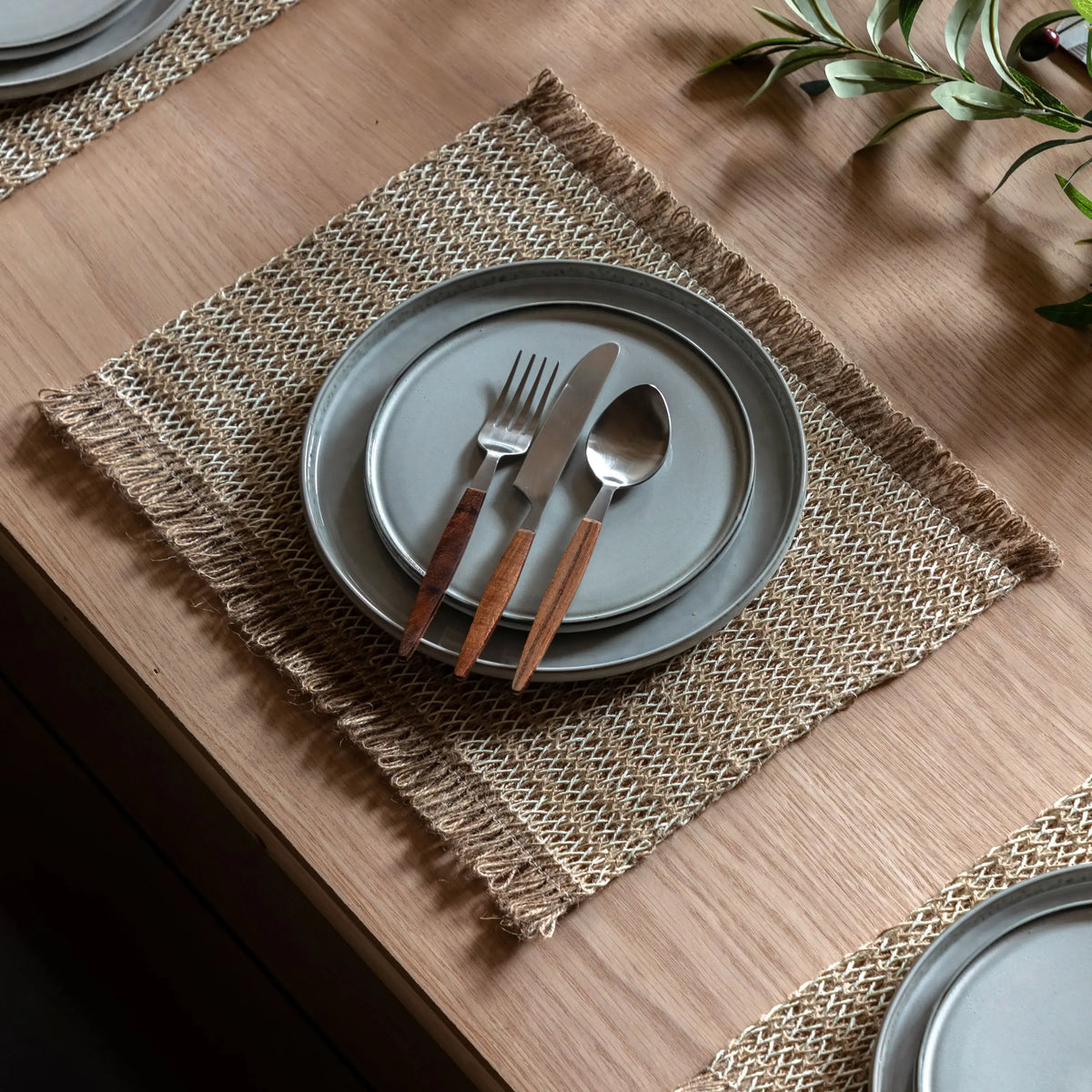 Bodhi Accessories Striped Jute Placemats 4pk House of Isabella UK