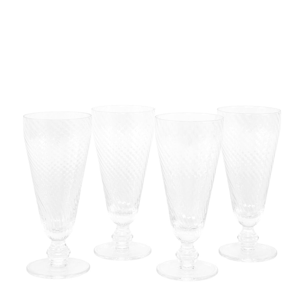 Bodhi Accessories Swirl Flute Glass Smoked Grey 4pk House of Isabella UK