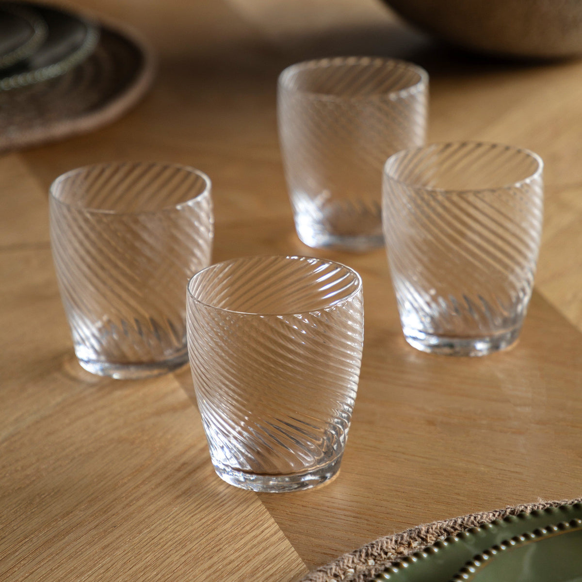 Bodhi Accessories Swirl Tumbler Glass Smoked Grey 4pk House of Isabella UK