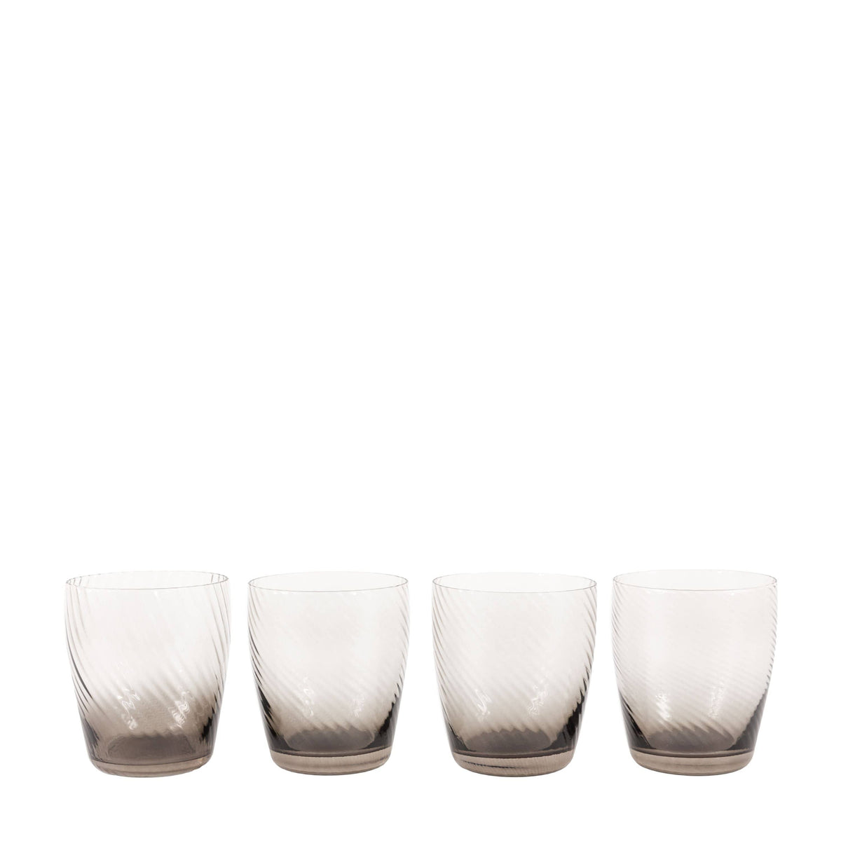 Bodhi Accessories Swirl Tumbler Glass Smoked Grey 4pk House of Isabella UK
