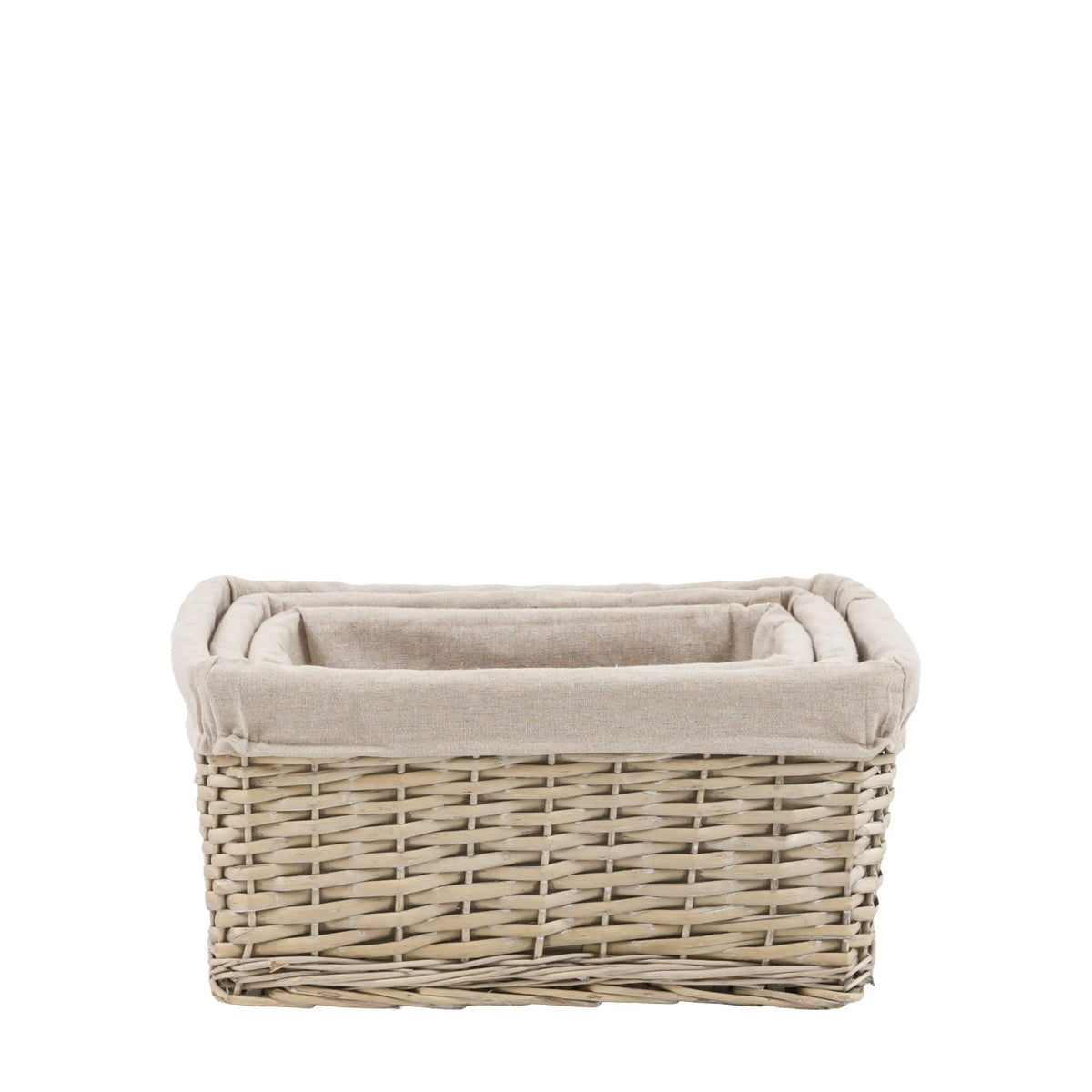 Bodhi Accessories Sylva Square Lined Basket Grey Set of 3 House of Isabella UK