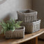 Bodhi Accessories Sylva Square Lined Basket Grey Set of 3 House of Isabella UK