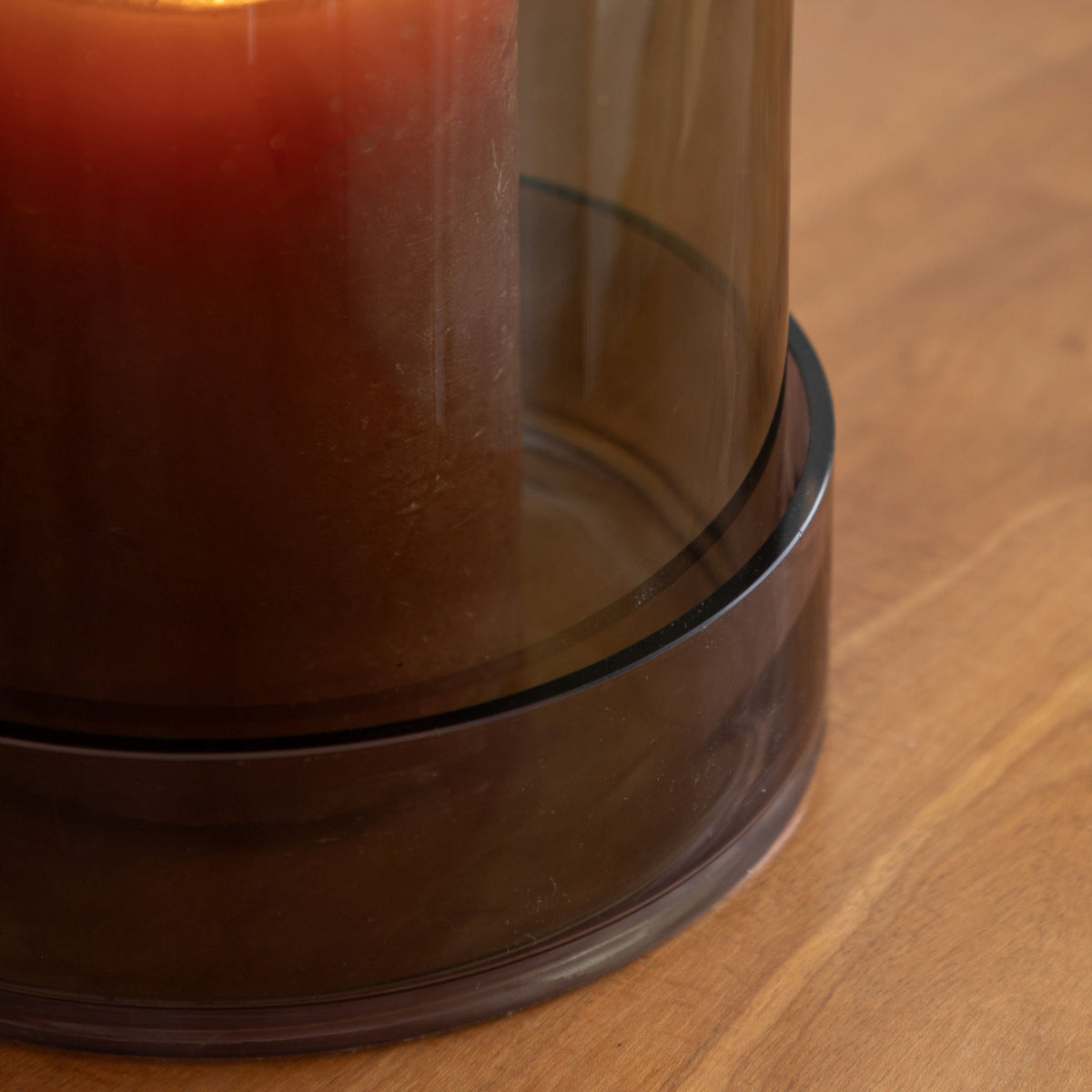 Bodhi Accessories Tamar Smoked Candle Holder Green Large House of Isabella UK