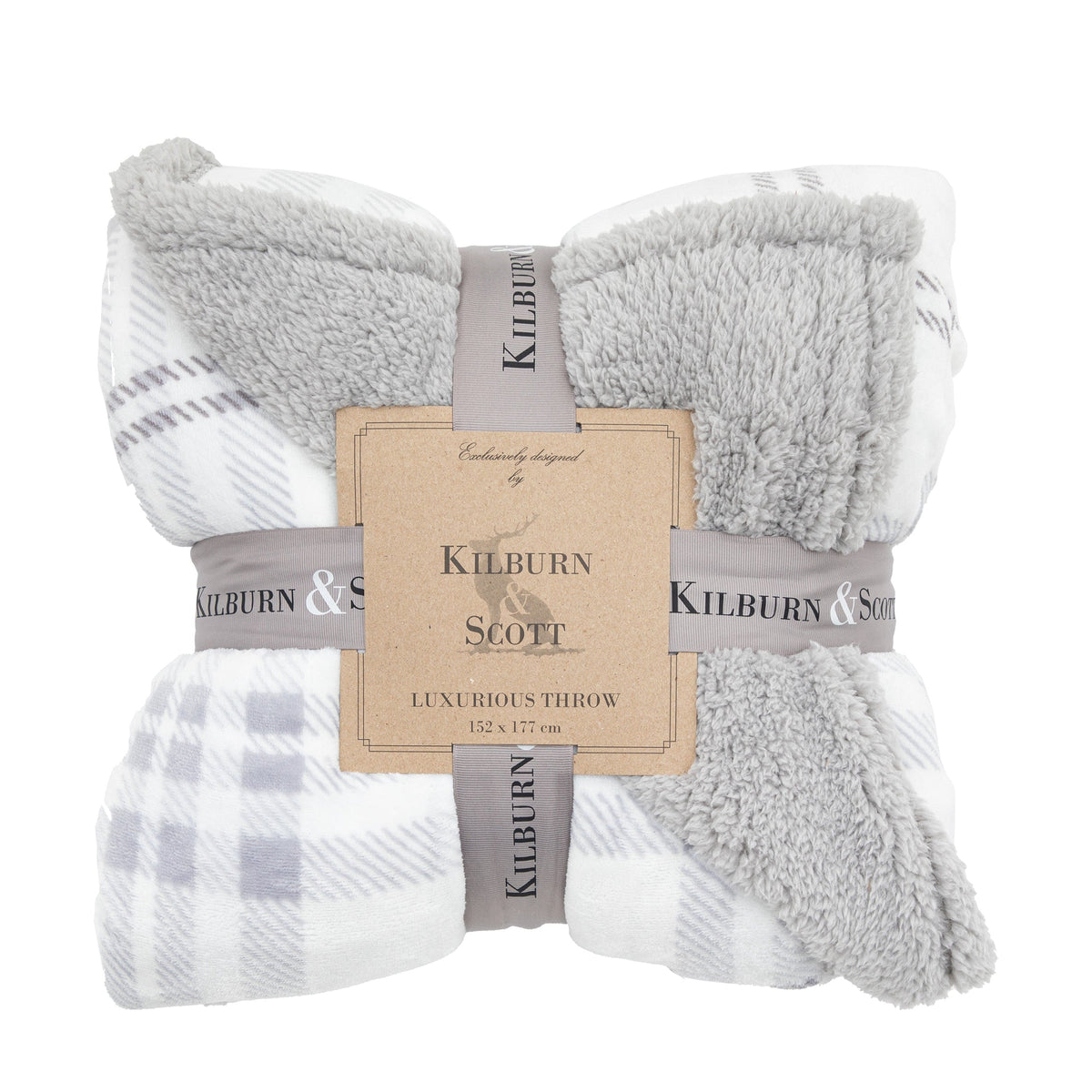 Bodhi Accessories Tartan Sherpa Throw Mulberry House of Isabella UK