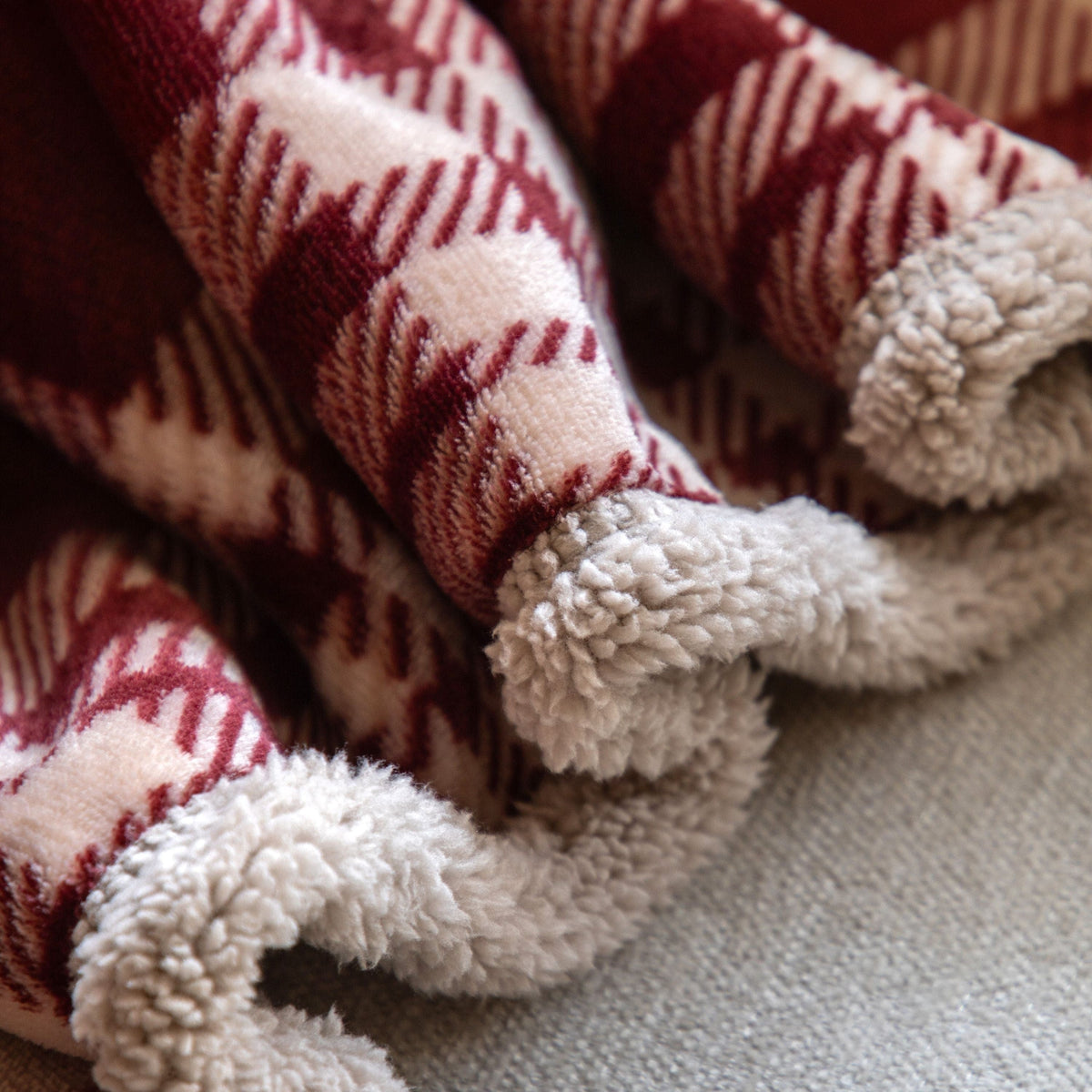 Bodhi Accessories Tartan Sherpa Throw Mulberry House of Isabella UK