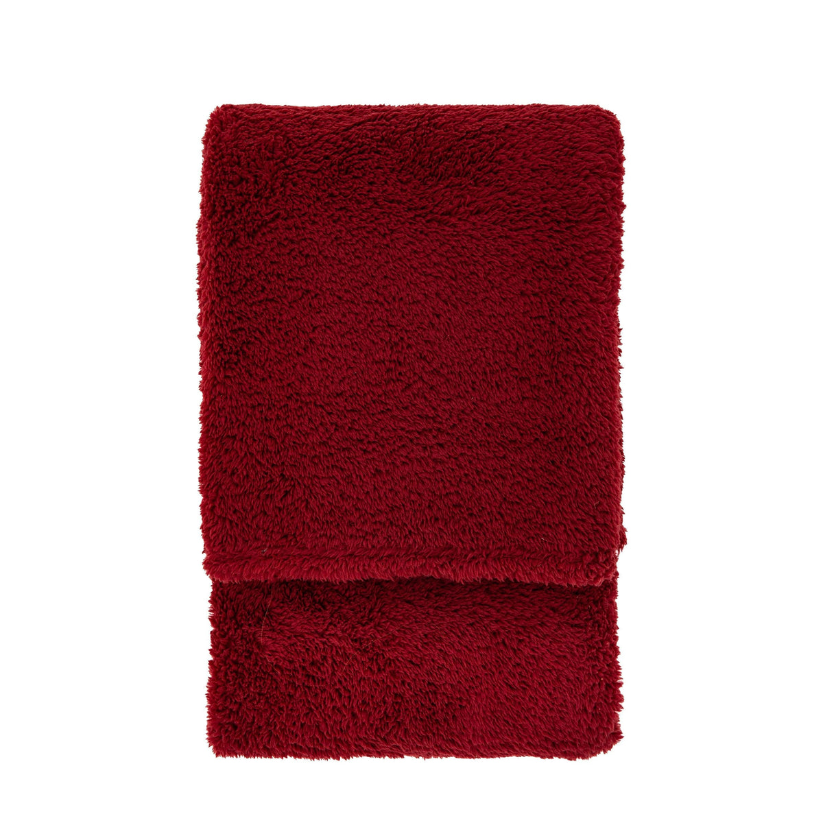 Bodhi Accessories Teddy Fleece Throw Merlot House of Isabella UK