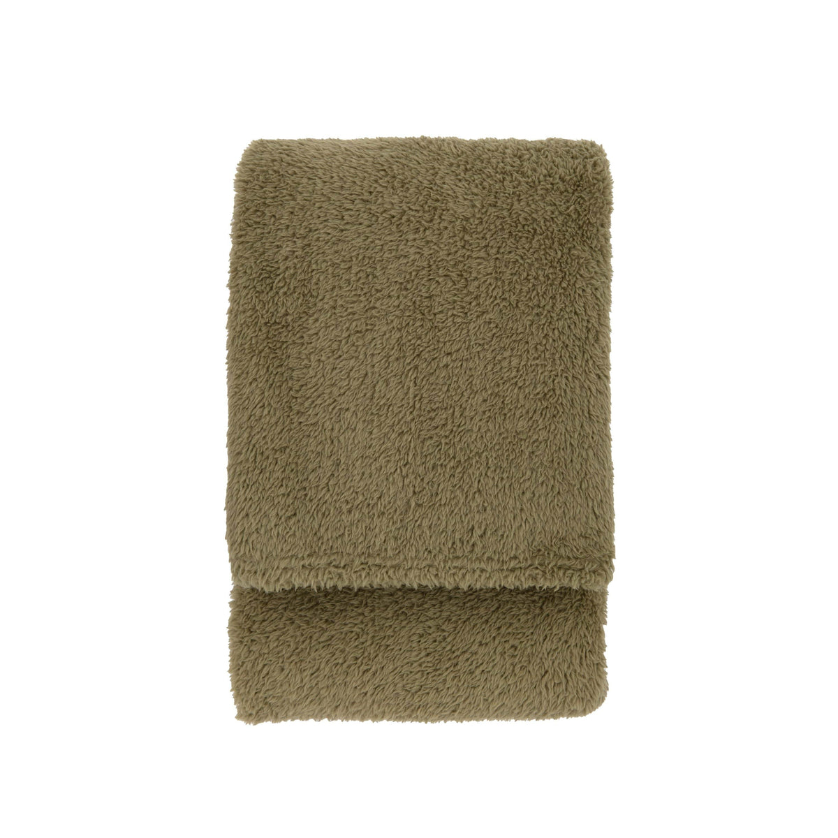 Teddy Fleece Throw Olive.