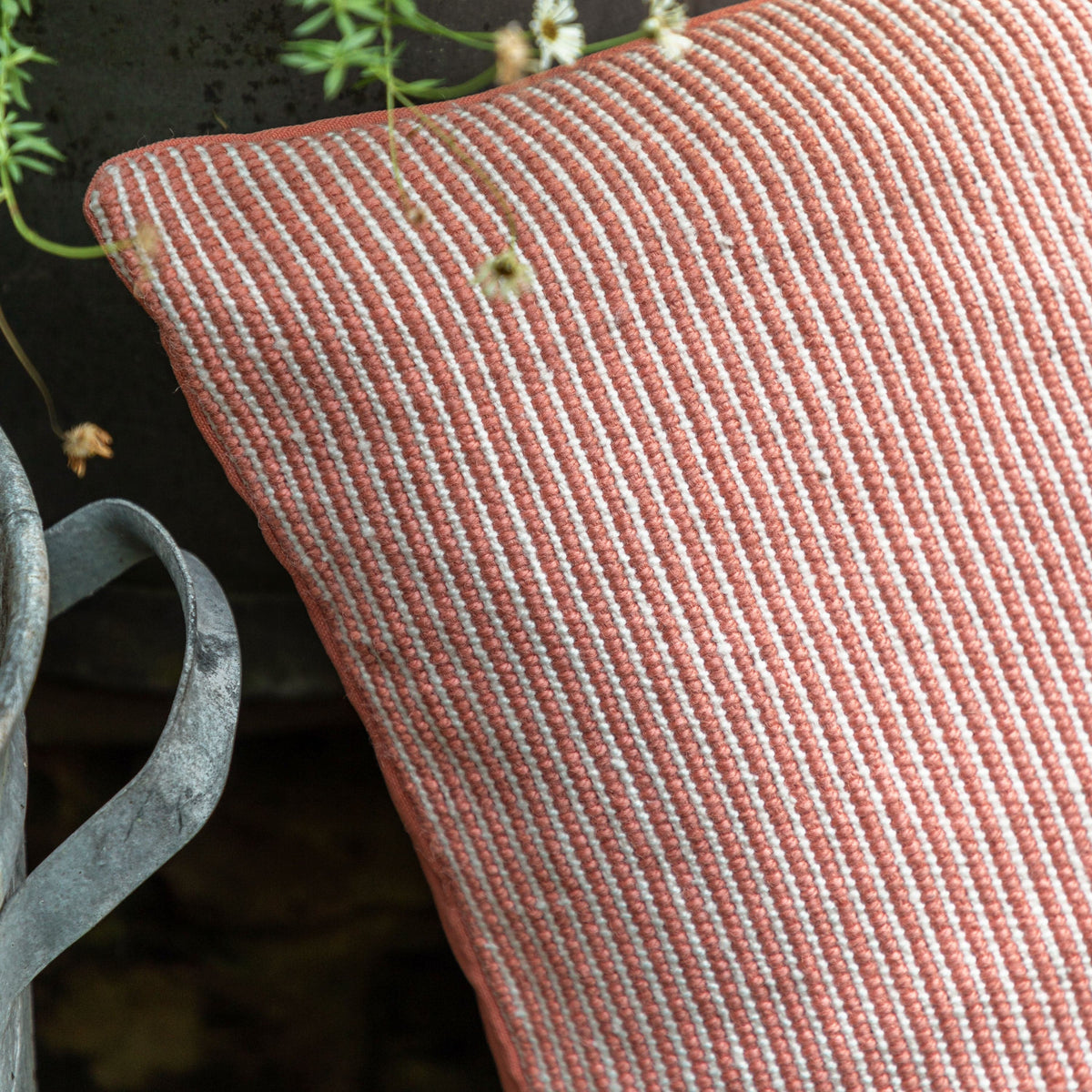 Bodhi Accessories Ula Pinstripe Cushion Apricot House of Isabella UK