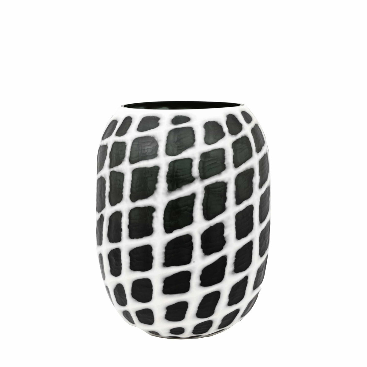 Bodhi Accessories Valencia Handblown Carved Mono Glass Vase Large House of Isabella UK