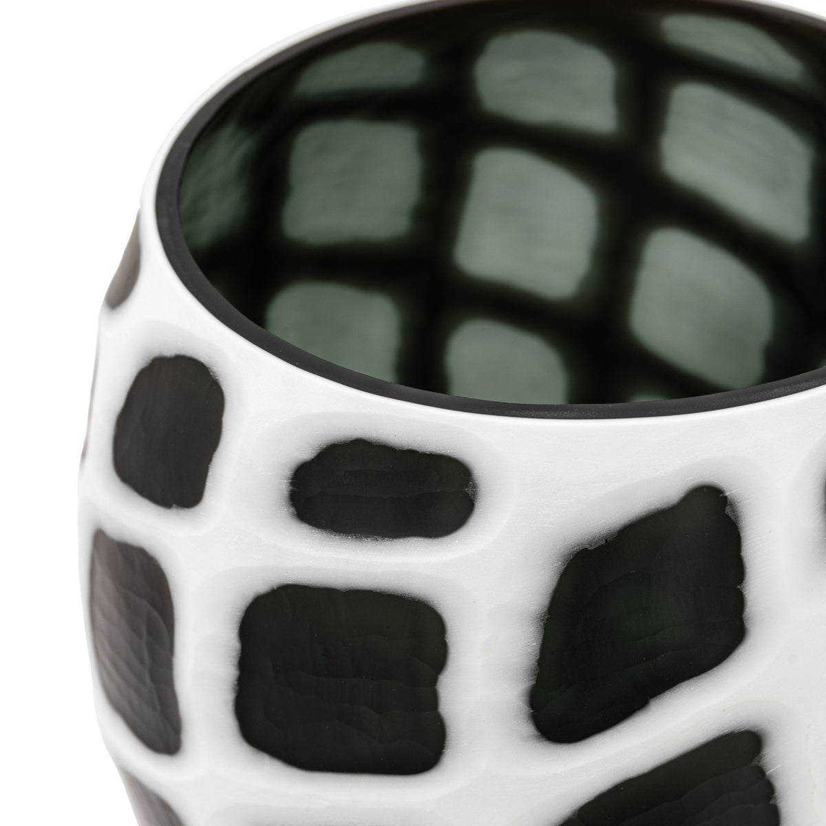 Bodhi Accessories Valencia Handblown Carved Mono Glass Vase Small House of Isabella UK