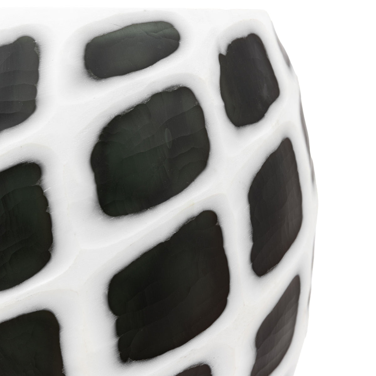 Bodhi Accessories Valencia Handblown Carved Mono Glass Vase Small House of Isabella UK