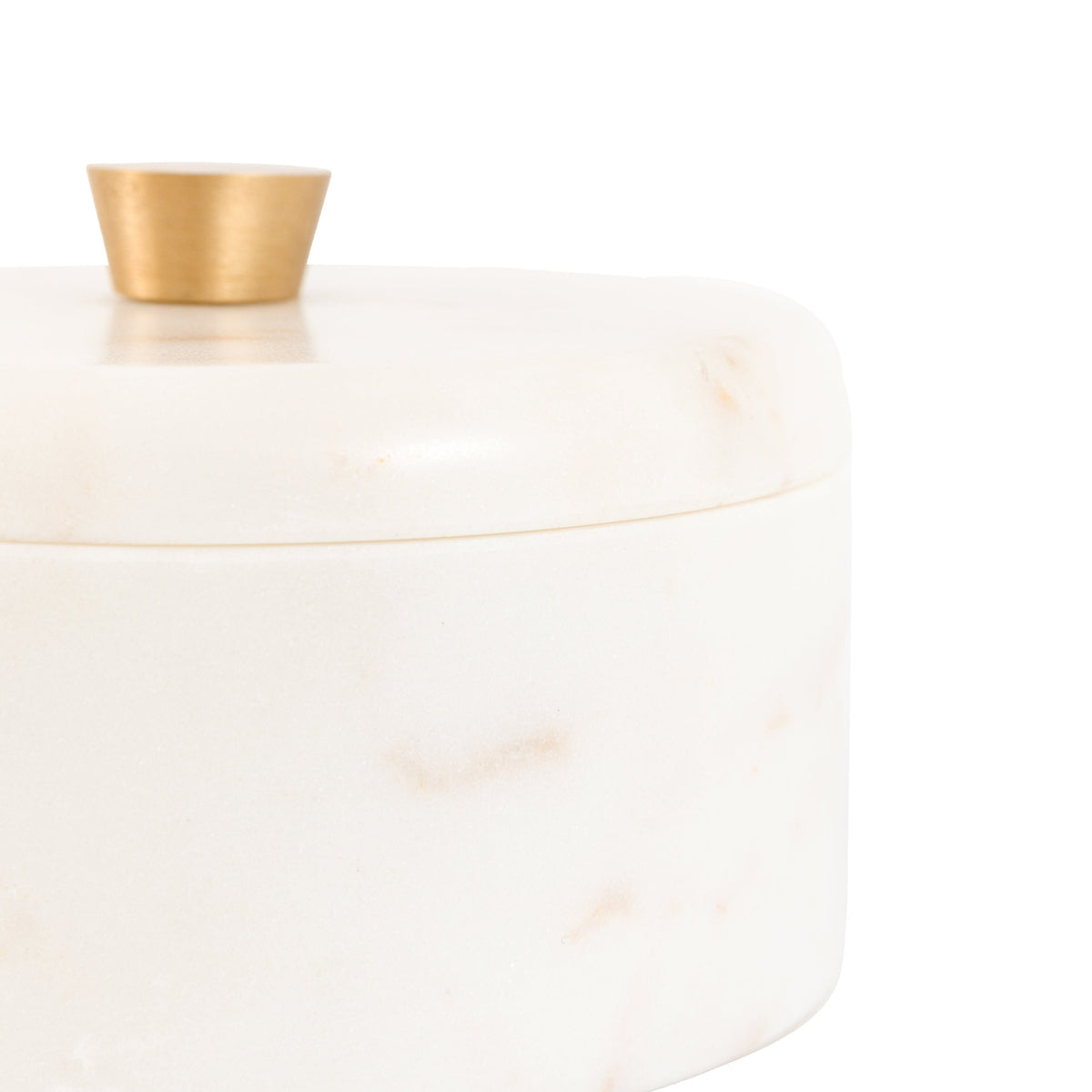 Bodhi Accessories Veta Marble Rounded Box White Large House of Isabella UK