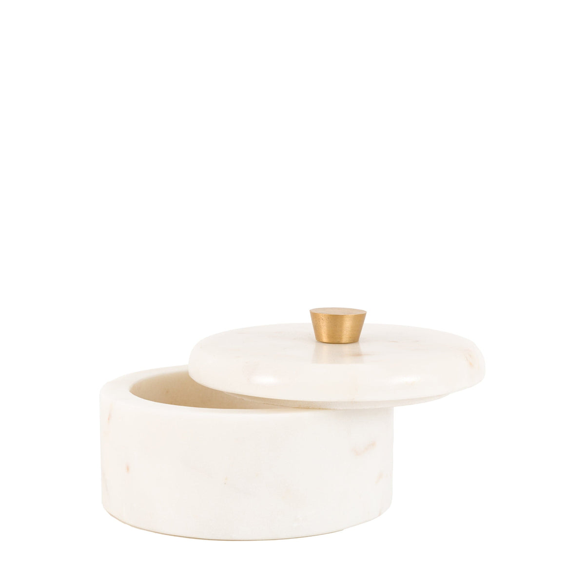 Bodhi Accessories Veta Marble Rounded Box White Large House of Isabella UK