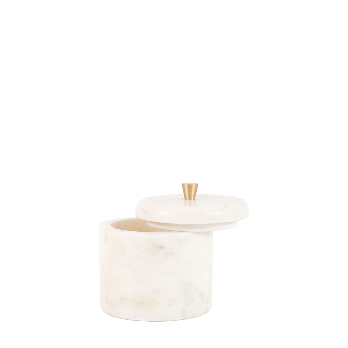 Bodhi Accessories Veta Marble Rounded Box White Small House of Isabella UK