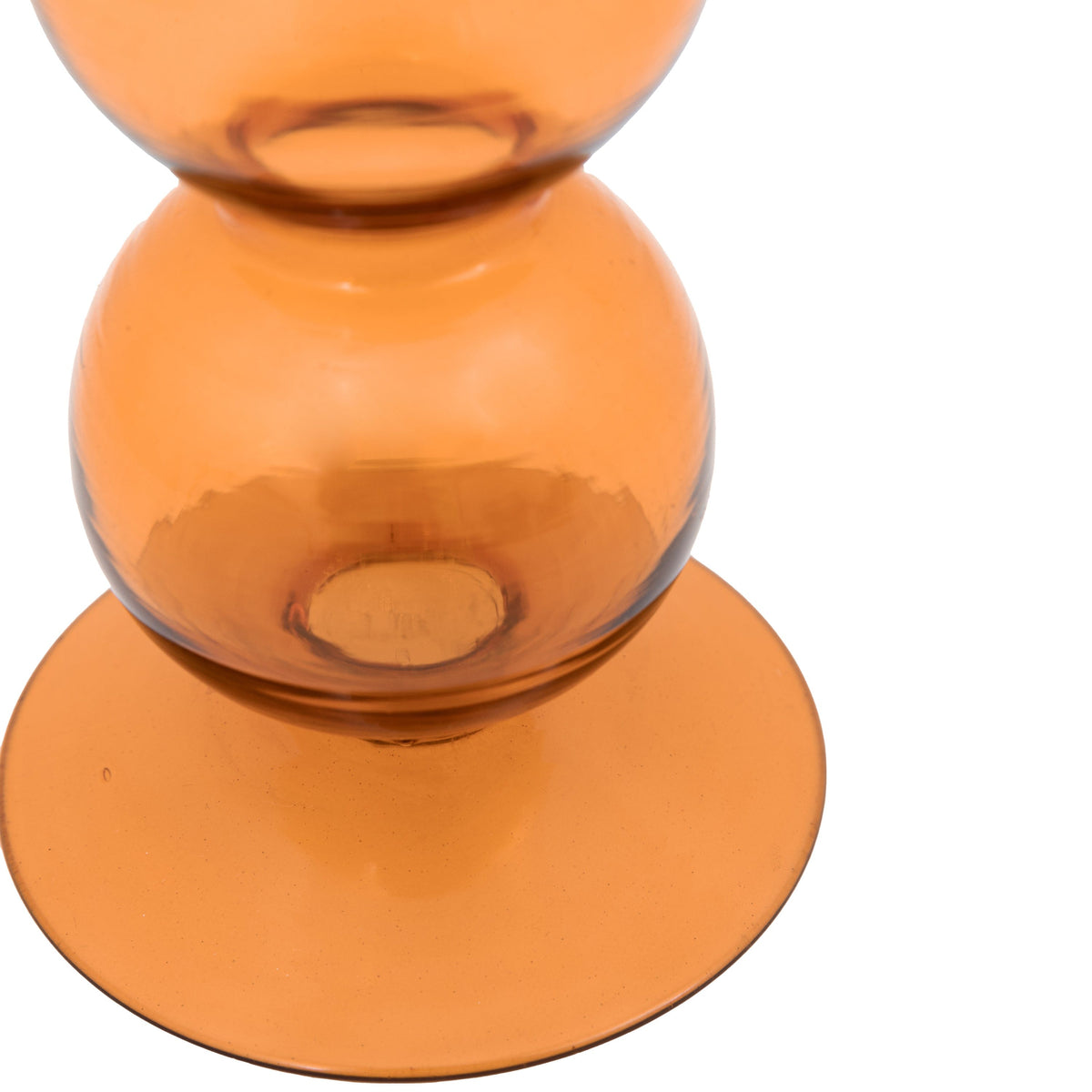 Bodhi Accessories Villena Glass Taper Candlestick Amber House of Isabella UK