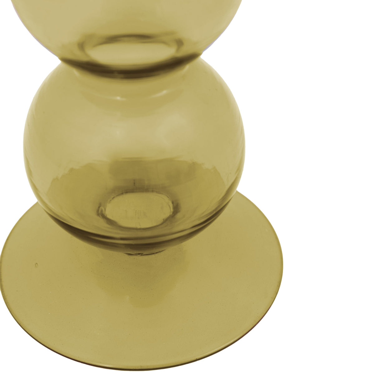 Bodhi Accessories Villena Glass Taper Candlestick Olive House of Isabella UK