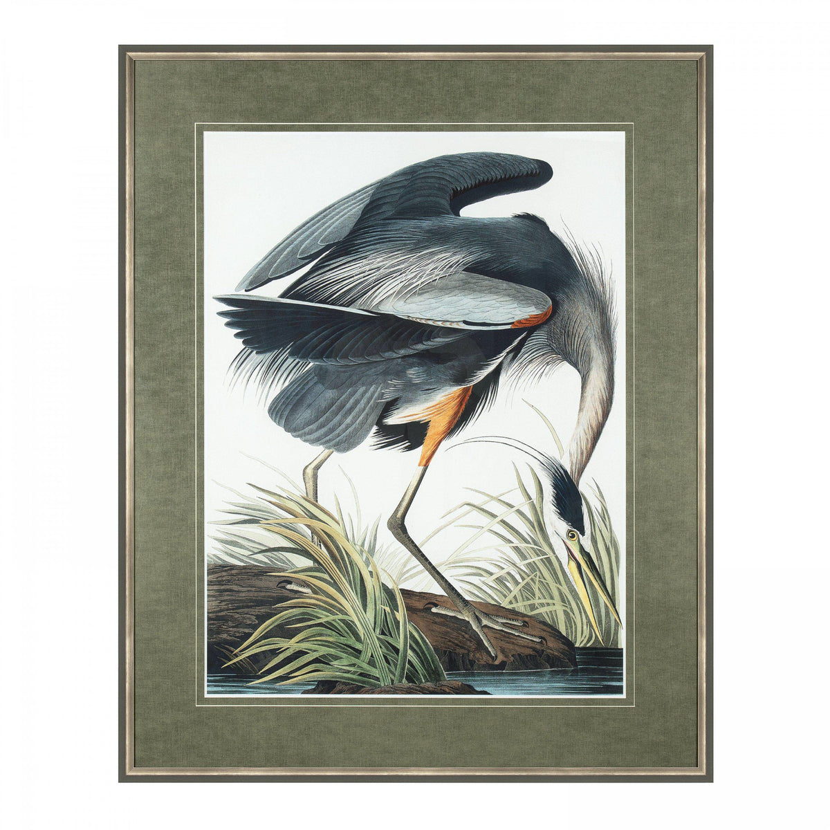 Bodhi Accessories Vintage Blue Heron Framed Art House of Isabella UK
