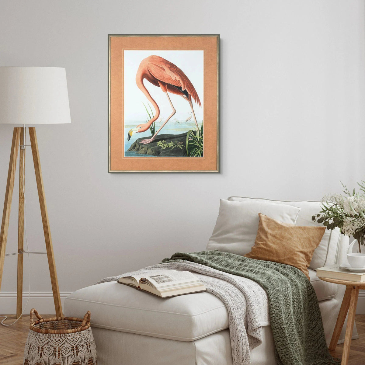 Vintage Flamingo Framed Art.