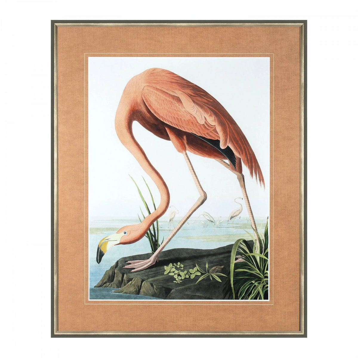 Vintage Flamingo Framed Art.